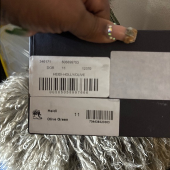 Barneys New York Olive Suede Fur-Lined Wedge Boots - Picture 6 of 7